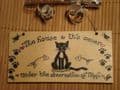BEWARE OF THE CATS OR ANY OTHER PHRASE WOODEN PERSONALISED up to 3 Kitty Cat CHARACTERS SIGN PLAQUE HANDMADE